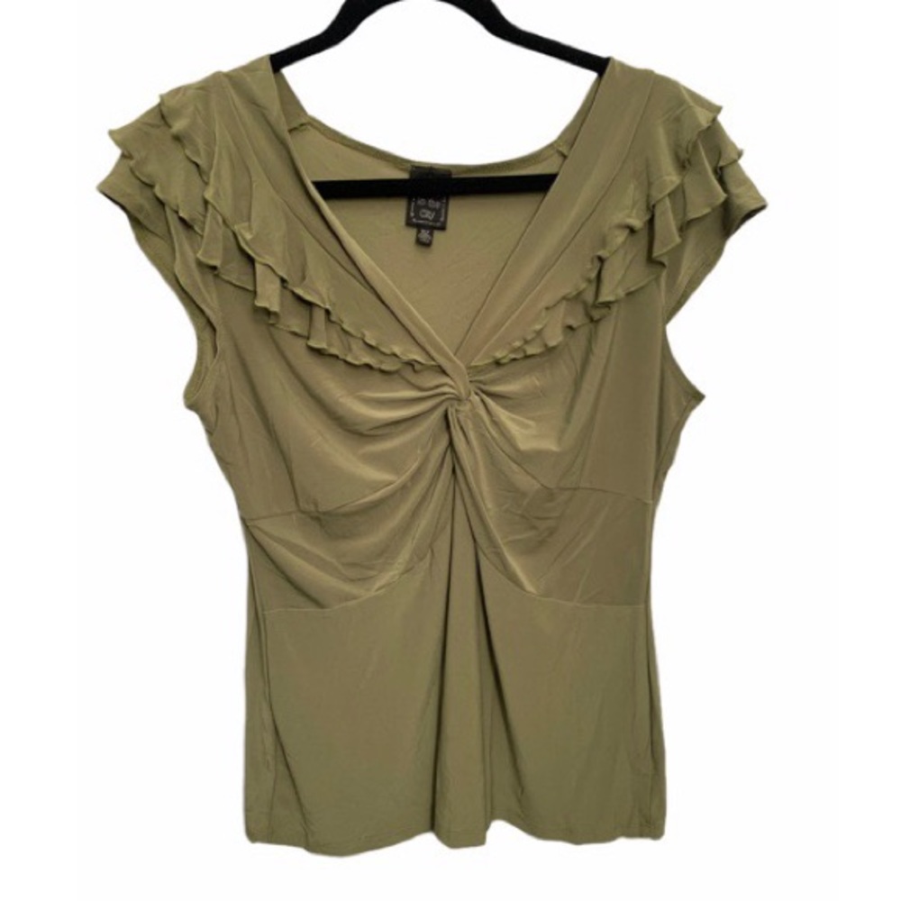 SOLD-SUZIE IN THE CITY Green Y2K Blouse